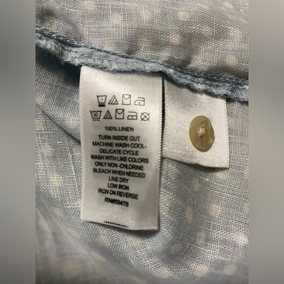 Rachel Zoe Plus Size 1X Light Blue with White Polka Dots Tunic Shirt. - Picture 5 of 7